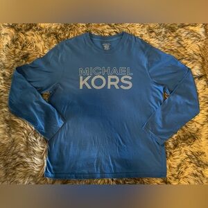 Men’s MK Michael Kors Blue Long Sleeve T-shirt Size Large